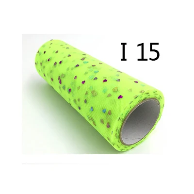 15 Bright green 15 см 10 ярдов блестки сердце Тюль рулоны Свадебные украшения марияж ткань тюль с блестками в руллонах DIY ремесло день рождения принадлежности - Цвет: 15 Bright green