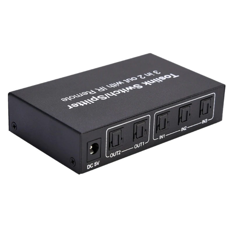 

BEST3 in 2 Out Digital Optical Audio Toslink Switch/Splitter with IR Remote