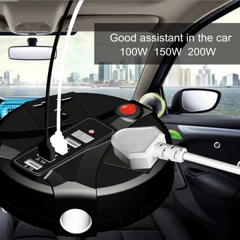 

Car Inverter 300W QC3.0 Car Power Charger 12V/24V to AC 110V/220V with 4 USB Ports 2 Sockets Automobile Parts