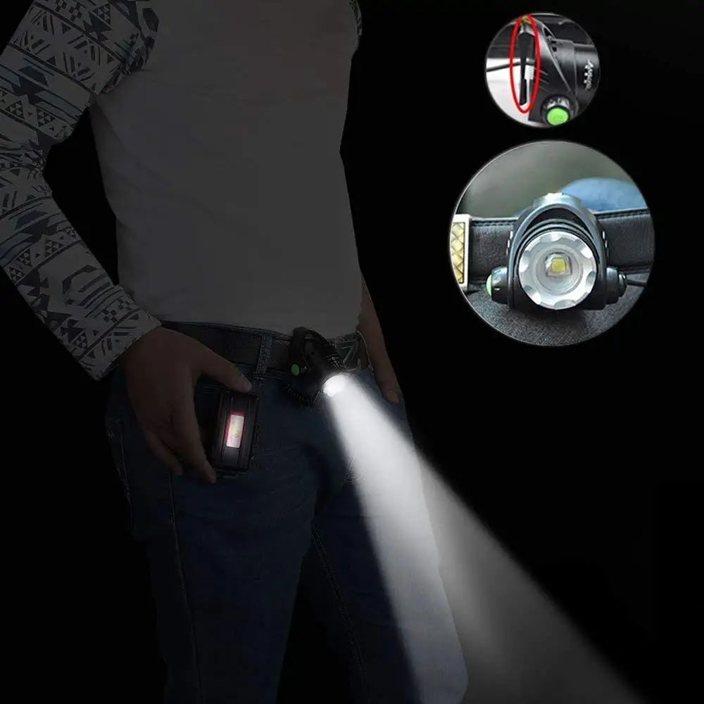 LEDGLE, регулируемый съемный светодиодный налобный фонарь, перезаряжаемый фонарь для наружной фары, вращающийся, с функцией Hands-free, масштабируемый налобный фонарь