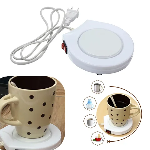 Unique White Electronic Powered Cup Warmer Heater Pad Coffee Milk Mug US Plug