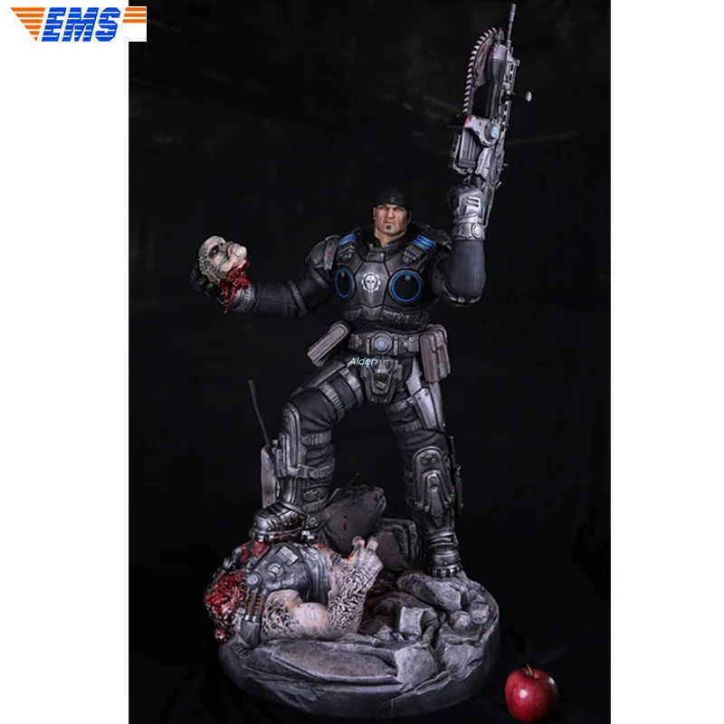 

33" Statue Call Of War Bust Marcus Fenix 1/4 Full-Length Portrait Decoration Resin Action Collectible Model Toy BOX 84CM Z2573