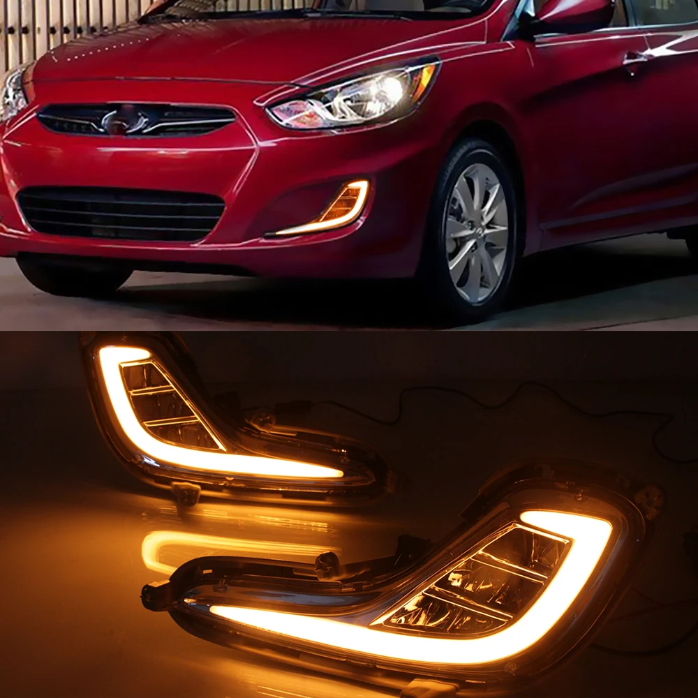 Автомобильная проблесковая 1 пара DRL для Hyundai Accent Solaris Verna 2010 2011 2012 2013 дневные