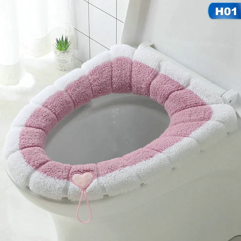 Новое зимнее удобное мягкое подогреваемое моющееся сиденье для унитаза набор ковриков для ванной комнаты Аксессуары для домашнего декора коврик для унитаза - Цвет: H01