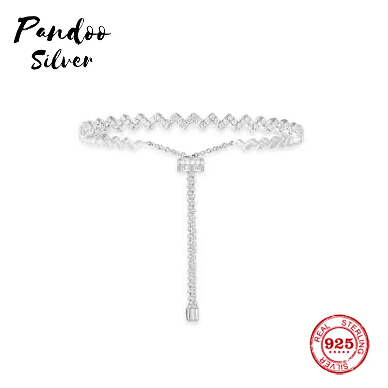 

Fashion Charm Sterling Silver Copy 1:1 Copy,Adjustable Silver Up And Down Bracelet Women Monaco Luxury Jewelry Gift