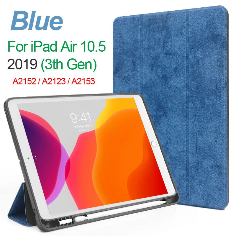 B iPad Air 19 10.5 Смарт-чехол для iPad 10,2 дюймов,, 7 поколения, iPad mini 5, Автоматический Режим сна/пробуждения, со слотом для ручки, чехол-подставка для iPad Air 3,, 10,5, Funda - Цвет: B iPad Air 19 10.5