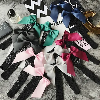 

Two pairs of socks New Women Sexy Grid Socks Bow Short Fishnet Socks Hollow Lattice Geometry Black Breathable Net Socks SL-06