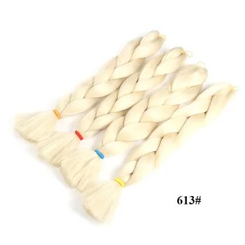 

GAKA Hair Extensions Jumbo Braiding Hair Twists Braids Synthetic Cornrows Pure Long 24 Inches Women Silver Blonde Black Hair