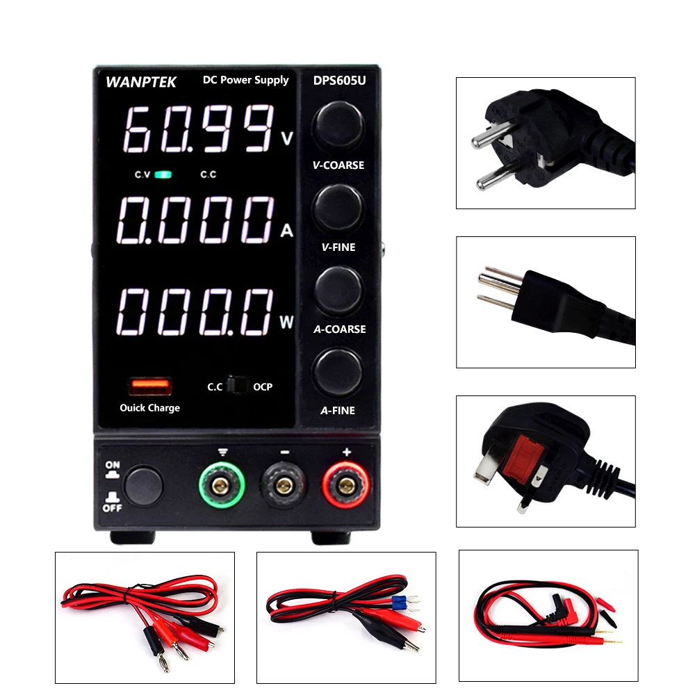 Лабораторный источник питания постоянного тока Регулируемый Wanptek dps605u со