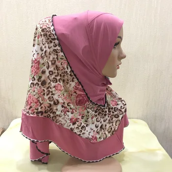 

One Piece Amira Hijab Lepard Scarf Muslim Hijabs Women Headscarf Fringe Shawl Wrap Islamic Turban Full Cover Cap Hijab