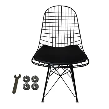 

(Spain) Inspired Comfortable Black Metal Wire Mesh Dining Chair Indoor Lounge Chair Restaurant Office Home Decorative Furniture