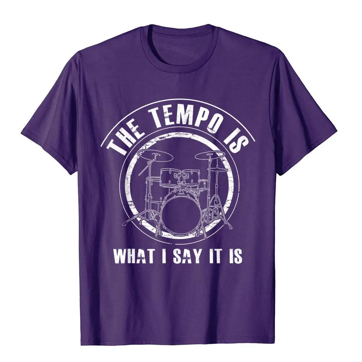 Mens The Tempo Is What I Say It Is T-Shirt Funny Drummer Gift T-Shirt__B6207purple