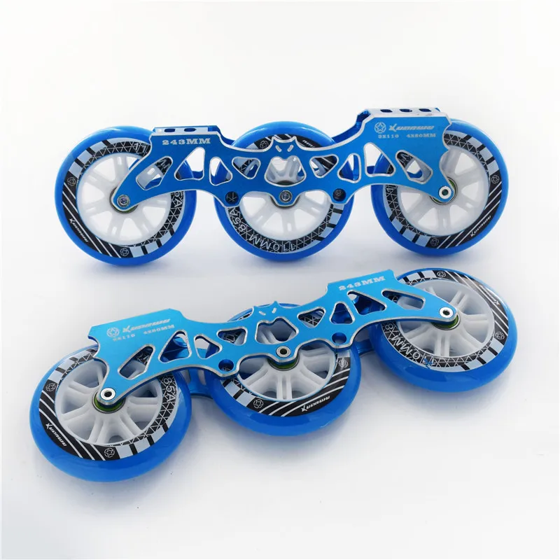 3 wheels 110mm 4 wheels 80mm 243mm inline skates frame M7 alloy roller patines skating base 3X110mm 4X80mm super light