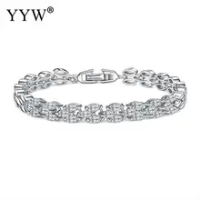 Модный серебряный браслет с шармами браслет для женщин латунный браслет Свадебный браслет для женщин мужчин серебряный браслет ювелирные изделия