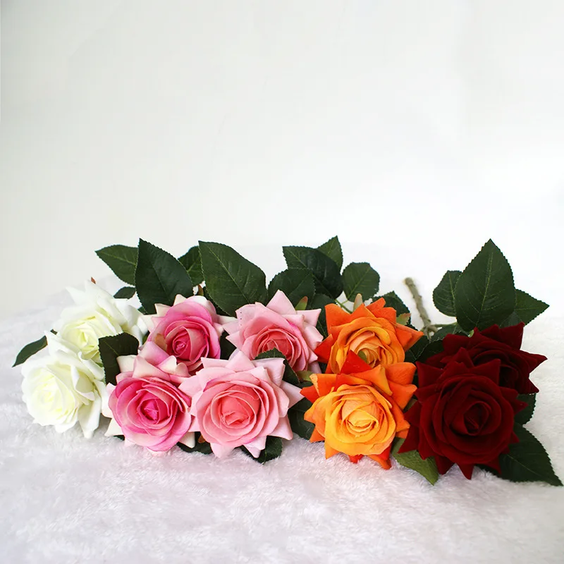 Valentine's Day Gift Artificial Fake Roses Flannelet Flower Wedding Home Decor 