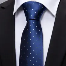 Синий галстук для мужчин, Свадебный галстук, однотонный Синий Шелковый галстук, один галстук, Barry.Wang, дизайнерские галстуки в горошек для мужчин, галстук, Прямая поставка