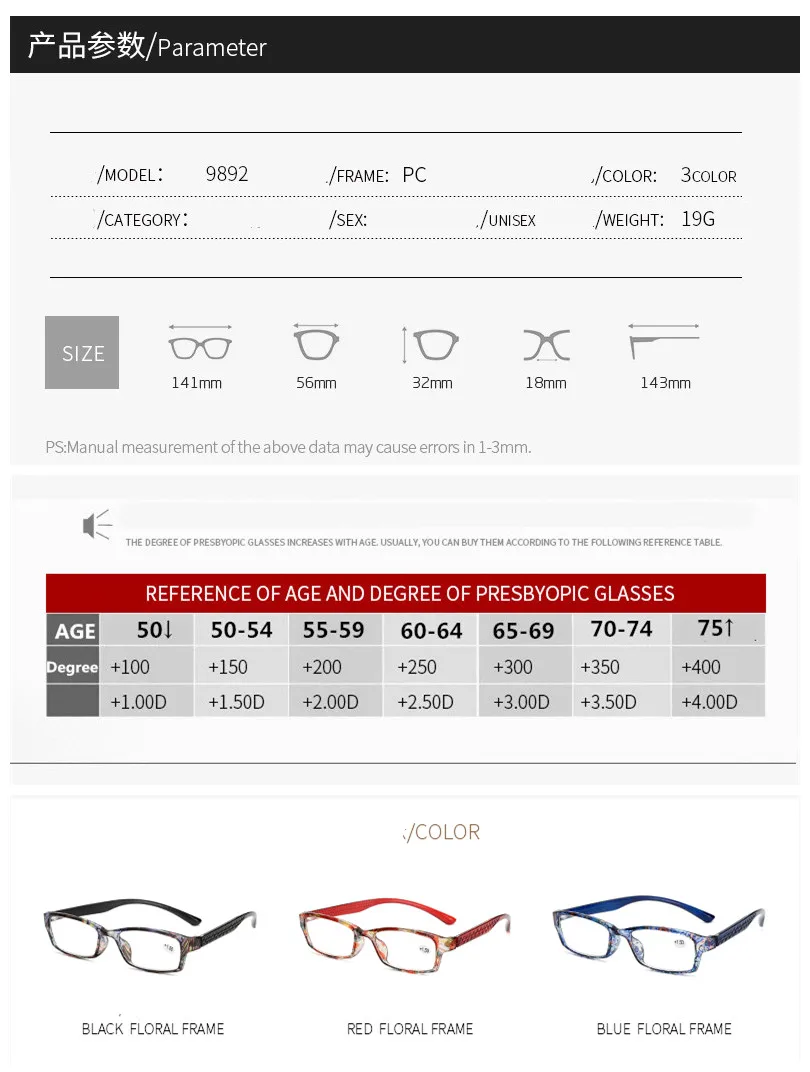Vintage Floral Frame Reading Glasses Men's Women's Brand Design Rectangular Glasses Presbyopic Glasses Diopter Magnifying Glass