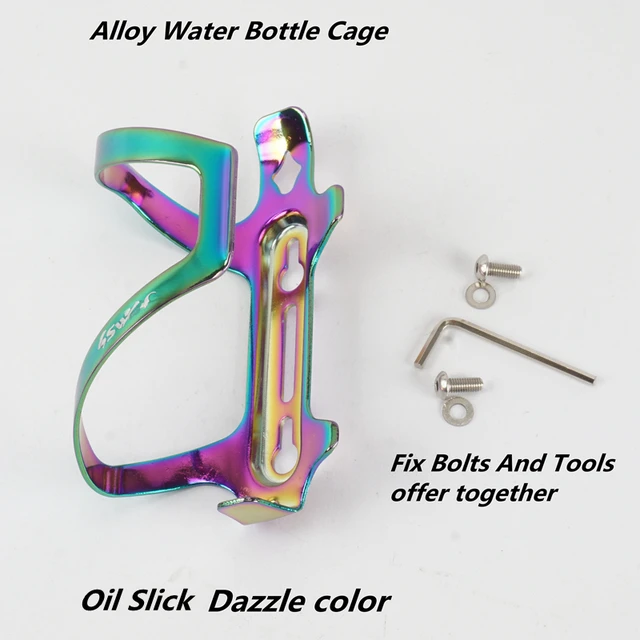 MTB Moutain Road Bike Alloy Colorful Oil Slick Dazzle Color Super Light Bicycle Water Bottle Cage Holder 4