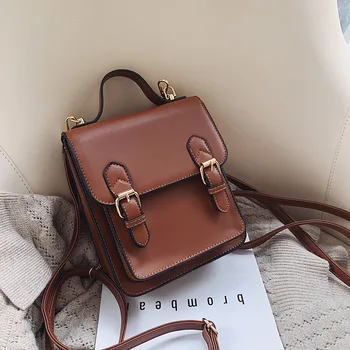 

Women School Bag Retro 2019 New Famous Brand Designer Foreign Casual Backpack Fashion Crossbody Bag Vintage Tote Bag