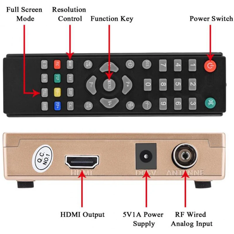 РЧ-HDMI конвертер адаптер аналоговый приемник аналоговый ТВ приставка цифровой приставка пульт дистанционного управления ЕС штекер
