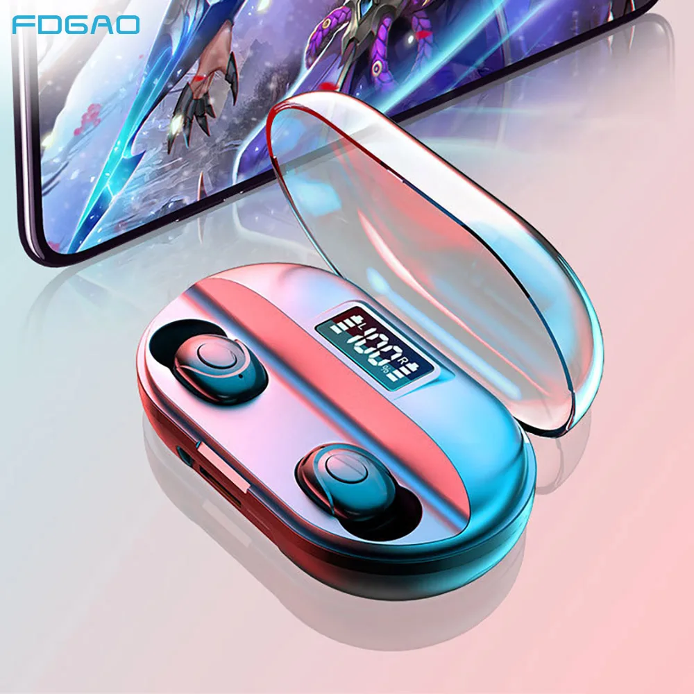 

Wireless Headphones TWS Bluetooth Earphones 2200mAh Battery Sports Waterproof Headsets HiFi 9D Stereo Earbuds with Microphones