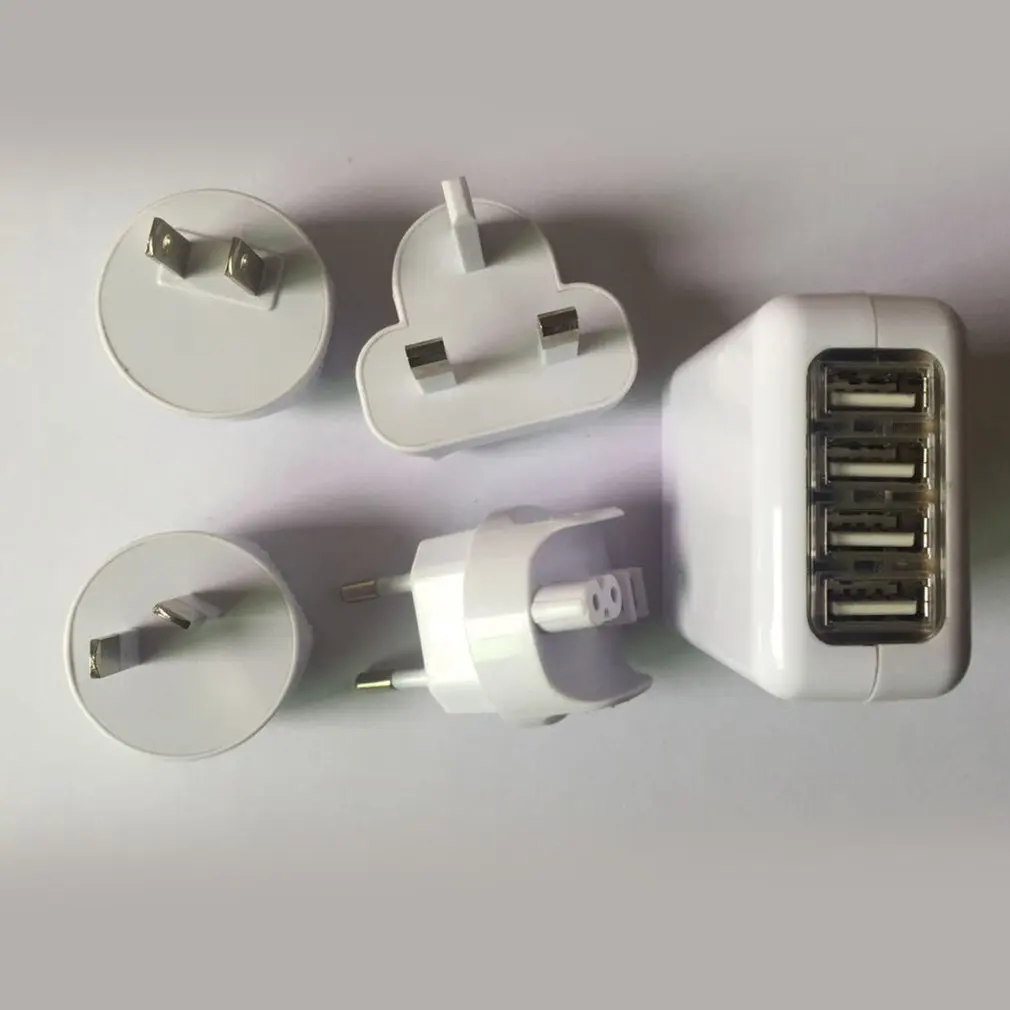 Прочное зарядное устройство для мобильного телефона с 4 портами USB, профессиональное настенное зарядное устройство для смартфона, устройство для быстрой зарядки с разъемом для Великобритании, ЕС, США, Австралии