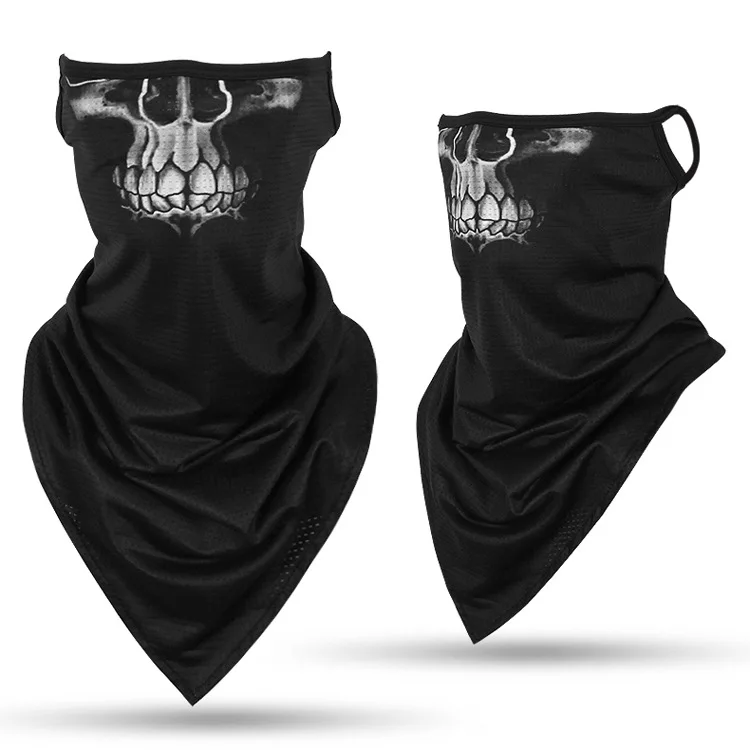 G64 Cycling face Mask triangle Hanging ear Outdoor riding headscarf Sunscreen Breathable Ice silk mesh material Headgear CS - Цвет: B