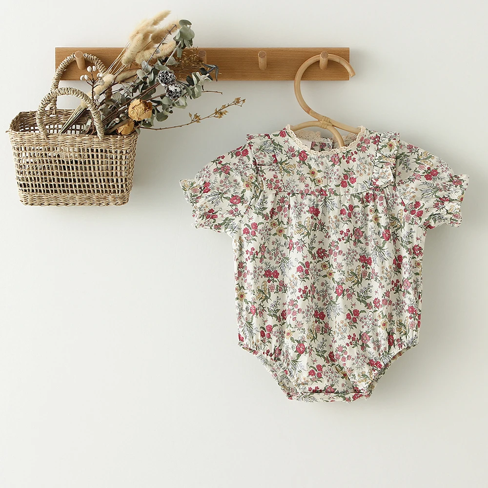 Baby Girl Summer Clothing Baby Girl Flower Floral Romper Cotton Soft Newborn Girls Jumpsuit Dress Fashion Infant Outfit Clothes best Baby Bodysuits
