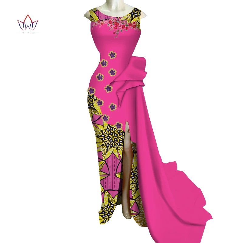 Африканские платья для женщин Базен Riche африканская одежда женские аппликация цветок Длинные вечерние платья Дашики африканская одежда