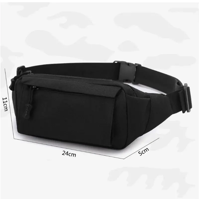 Высококачественная Мужская поясная сумка на плечо с 3 карманами, нейлоновая поясная сумка на молнии, сумка на ремне, черный/хаки