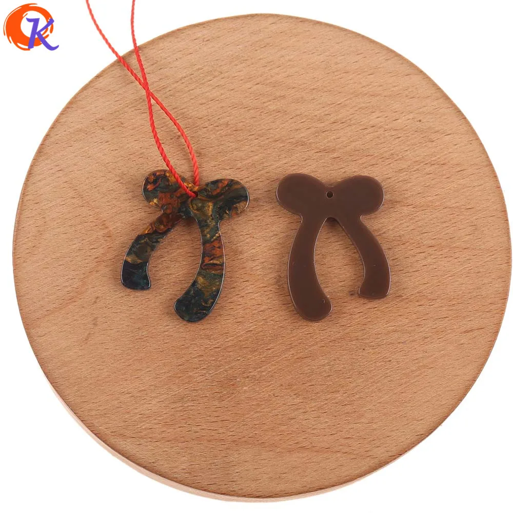 Cordial Design 22x30MM 100Pcs Jewelry Accessories/Charms/Bowknot Shape/Marble Effect/Hand Made/DIY Making/Earring Findings