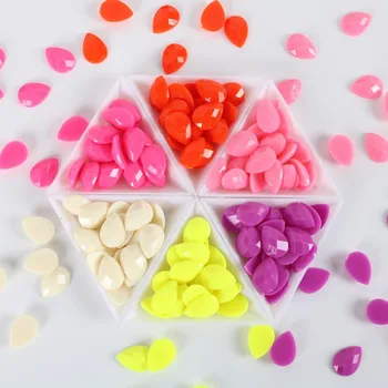 

13*18 tear drop pearl beads acrylic stones plastic candy paste Colors rainbow flat back stone for DIY craft