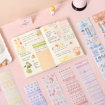 

3 Sheets Grid Fruits Girls Strip Maskig Tape Journal Diary Planner Diy Decorative Sticker