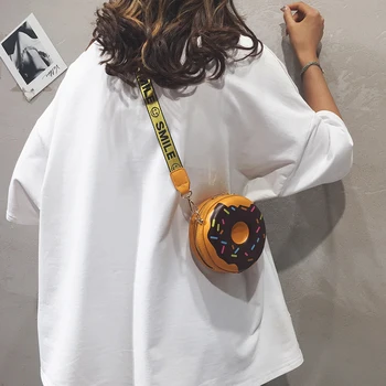 

Summer small bag women's bag new 2020 cute doughnut small round bag personality simple girl Single Shoulder Messenger Bag