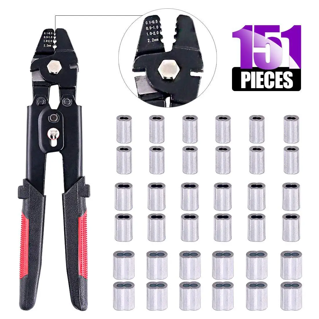 Fishing Crimping Tool For Copper And Aluminum Oval Sleeves From 0.1mm-2.2mmTube Barrel Ferrule Loop wire rope crimping plier | Инструменты