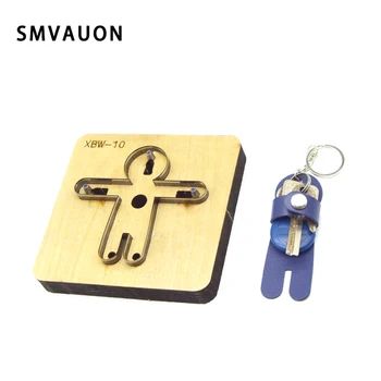 

SMVAUON Leather Knife Cutting Die Customized Key Ring DIY Key Case Pendant Cutter Mold Knife Mould Leather Craft Hand Punch Tool