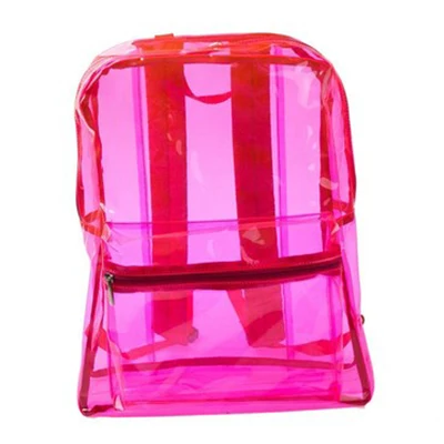 pink Прозрачный рюкзак из ПВХ, женские школьные сумки для девочек-подростков, яркие цвета, желеобразные сумки, рюкзак для книг, рюкзак для путешествий, Кристальные пляжные сумки - Цвет: pink