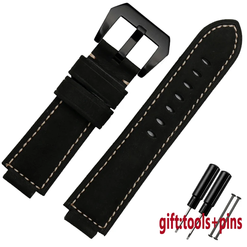 Qualidade Pulseira de Couro Genuíno para Homens Timex T49859 T2n720 T2p141 T2n722 723 738 739 Cinta com Pulseira de Aço Inoxidável - Image 3