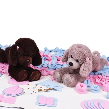 

Pet Dog Cats Handmade Dog Play Mat Snuffle Training Feeding Foraging Mat Nose Work Blanket Machine Washable Pet Toys