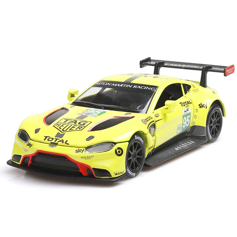 [В коробке] Aston Le Mans ралли автомобиля сплава Модель автомобиля звук и светильник воин спортивный автомобиль украшения аксессуары