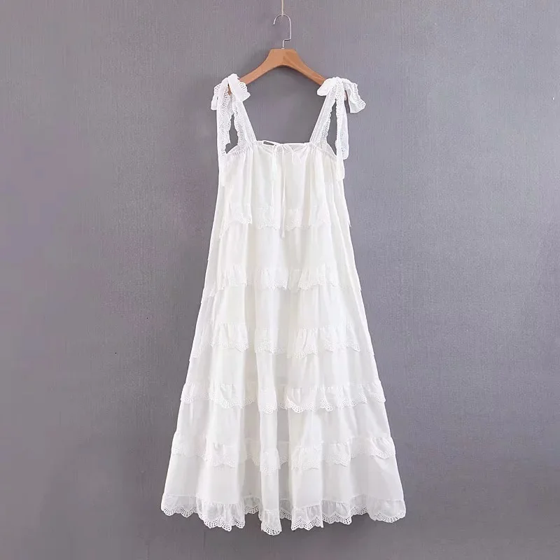DEAT летнее сексуальное платье без рукавов с белыми бретельками, Длинное свободное Плиссированное Платье макси с открытой спиной, женское платье ME300