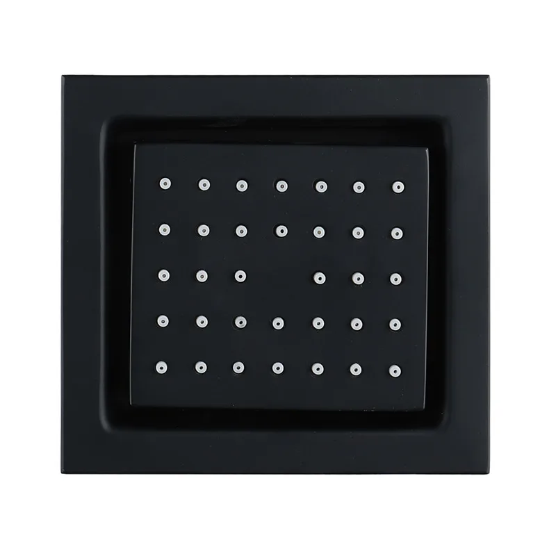 Black 13x12 см черный Душ тело струй душ дождевой Душ Массажная струя Ванная комната Душ скрытая стена квадратный латунный распылитель для тела для душа - Color: Black