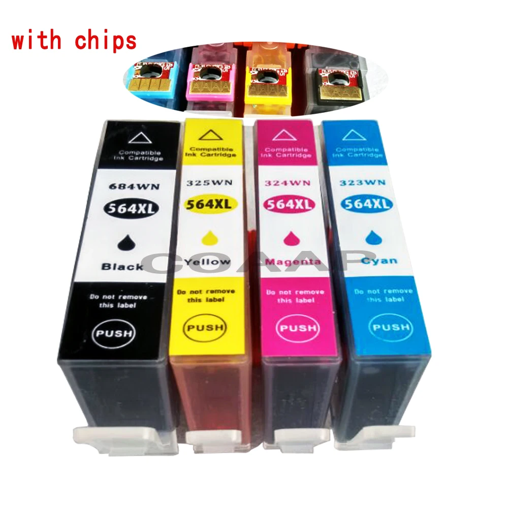 

4Pcs Compatible Ink Cartridge for HP 564 564XL for Photosmart 5510 5511 5512 5514 5515 5520 5522 5525 6510 6512 6515 6520 B110a