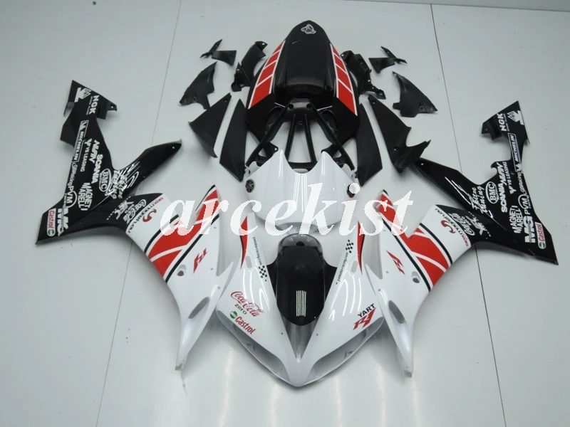 ABS литья под давлением полный обтекатель комплект подходит для YAMAHA YZF-R1 2004 2005 2006 YZF R1 04 05 06 YZF1000 на заказ белый красный