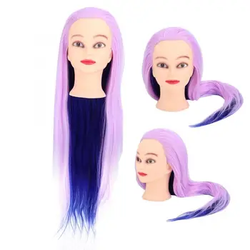 

Mannequin Head Blue Purple Hairdressing Practice Styling Braiding Training Head Mannequin Head with Hair Head For Hairstyles