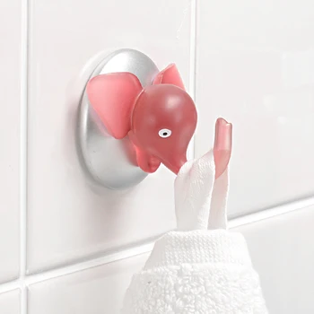 

Nordic Resin Pink Baby Elephant Decoration Hook Home Bathroom Kitchen Multi-function Coat Hat Umbrella Towel Cartoon Hook Single