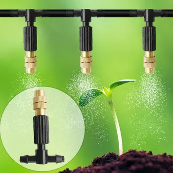 

10pcs Copper Adjustable Watering Nozzle Atomization Drip Garden Greenhouse Saplings Irrigation Systems Self-atomizing Cooling
