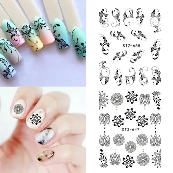 

1PC Nail Stickers on Nails Abstract art Stickers for Nails Lavender Nail Art Water Transfer Stickers Decals DIY Manicure