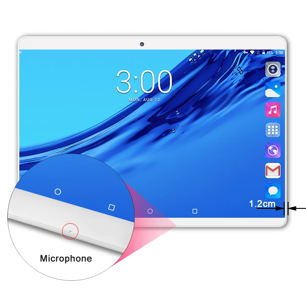 10,1 дюймовый планшетный ПК, ОС Android 8,0, четыре ядра, 6 ГБ+ 64 ГБ, 8 Мп камера, 3G/4G, две sim-карты, Wi-Fi, Bluetooth, планшеты 10 дюймов