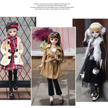 Fashion BJD Doll 60cm DIY Dolls Casual 18 Ball Jointed DIY BJD Dolls with Winter Clothes Outfit Shoes Make up Dolls for girls 1